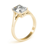 LUMEO Emerald Solitaire Diamond Engagement Ring Angle View in 18k Solid Yellow Gold 