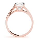 LUMEO Emerald Solitaire Diamond Engagement Ring Side View in 18k Solid Rose Gold 