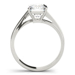 LUMEO Emerald Solitaire Diamond Engagement Ring Side View in Platinum 