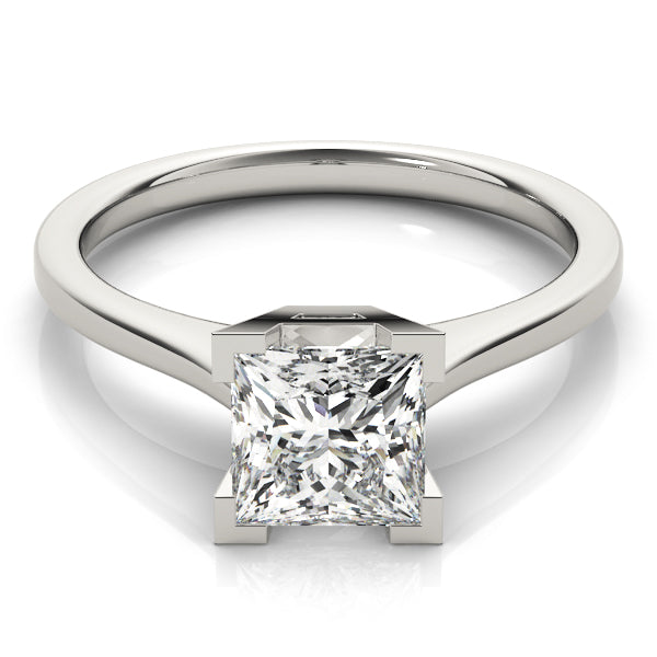 LUMEO Princess Solitaire Diamond Engagement Ring Set in Platinum 