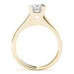 LUMEO Princess Solitaire Diamond Engagement Ring Side View in 18k Solid Yellow Gold 