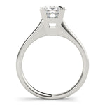 LUMEO Princess Solitaire Diamond Engagement Ring Side View in Platinum 