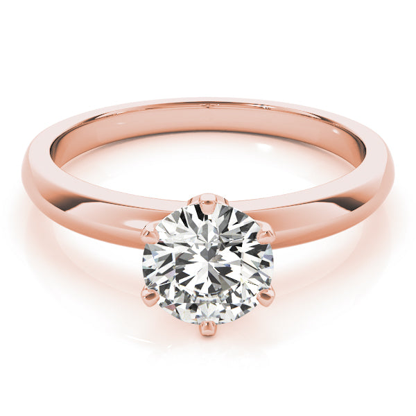 LUMEO Round Solitaire Diamond Engagement Ring Set in 18k Solid Rose Gold 