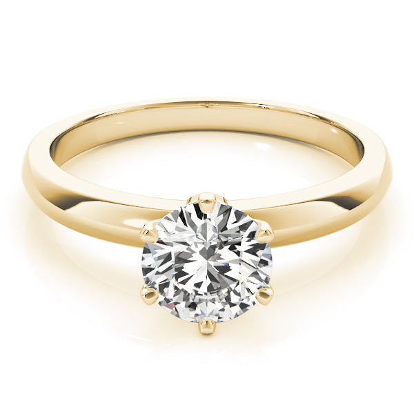 LUMEO Round Solitaire Diamond Engagement Ring Set in 18k Solid Yellow Gold 