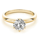 LUMEO Round Solitaire Diamond Engagement Ring Set in 18k Solid Yellow Gold 