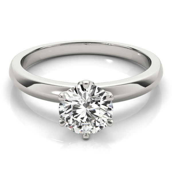 LUMEO Round Solitaire Diamond Engagement Ring Set in Platinum 