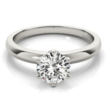 LUMEO Round Solitaire Diamond Engagement Ring Set in Platinum 