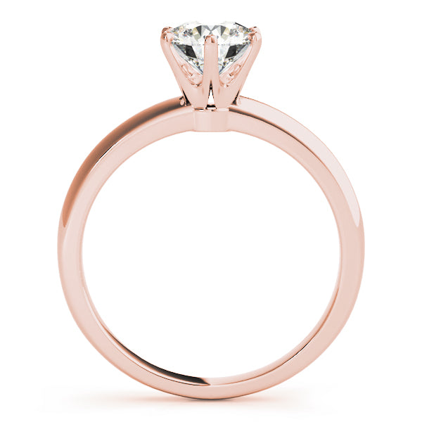 LUMEO Round Solitaire Diamond Engagement Ring Side View in 18k Solid Rose Gold 