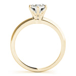 LUMEO Round Solitaire Diamond Engagement Ring Side View in 18k Solid Yellow Gold 