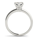 LUMEO Round Solitaire Diamond Engagement Ring Side View in Platinum 