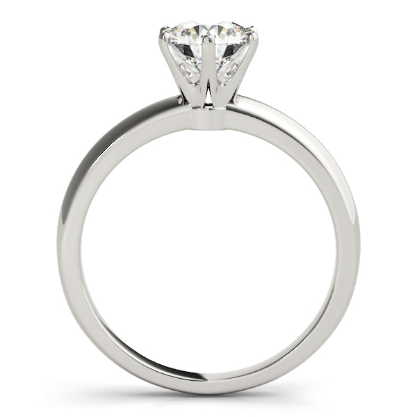 LUMEO Round Solitaire Diamond Engagement Ring Side View in Platinum 