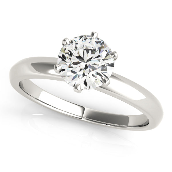 LUMEO Round Solitaire Diamond Engagement Ring Front View in Platinum 