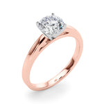 LUMEO Round Solitaire Diamond Engagement Ring Angle View in 18k Solid Rose Gold 