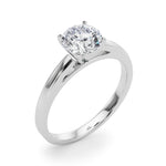 LUMEO Round Solitaire Diamond Engagement Ring Angle View in Platinum 