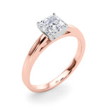 LUMEO Asscher Solitaire Diamond Engagement Ring Angle View in 18k Solid Rose Gold 