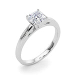 LUMEO Asscher Solitaire Diamond Engagement Ring Angle View in Platinum 