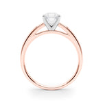 LUMEO Asscher Solitaire Diamond Engagement Ring Side View in 18k Solid Rose Gold 