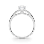LUMEO Asscher Solitaire Diamond Engagement Ring Side View in Platinum 