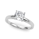 LUMEO Cushion Solitaire Diamond Engagement Ring Front View in Platinum 