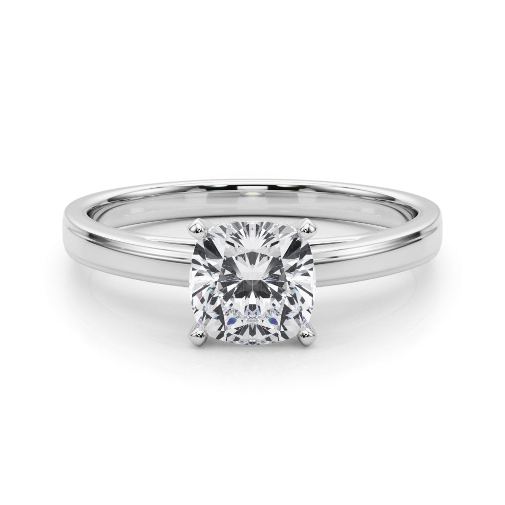 LUMEO Cushion Solitaire Diamond Engagement Ring Set in Platinum 