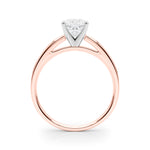 LUMEO Cushion Solitaire Diamond Engagement Ring Side View in 18k Solid Rose Gold 