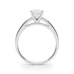 LUMEO Cushion Solitaire Diamond Engagement Ring Side View in Platinum 