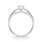 LUMEO Emerald Solitaire Diamond Engagement Ring Side View in Platinum 