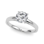 LUMEO Round Solitaire Diamond Engagement Ring Front View in Platinum 