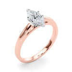 LUMEO Marquise Solitaire Diamond Engagement Ring Angle View in 18k Solid Rose Gold 