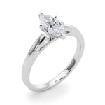 LUMEO Marquise Solitaire Diamond Engagement Ring Angle View in Platinum 