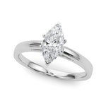 LUMEO Marquise Solitaire Diamond Engagement Ring Front View in Platinum 
