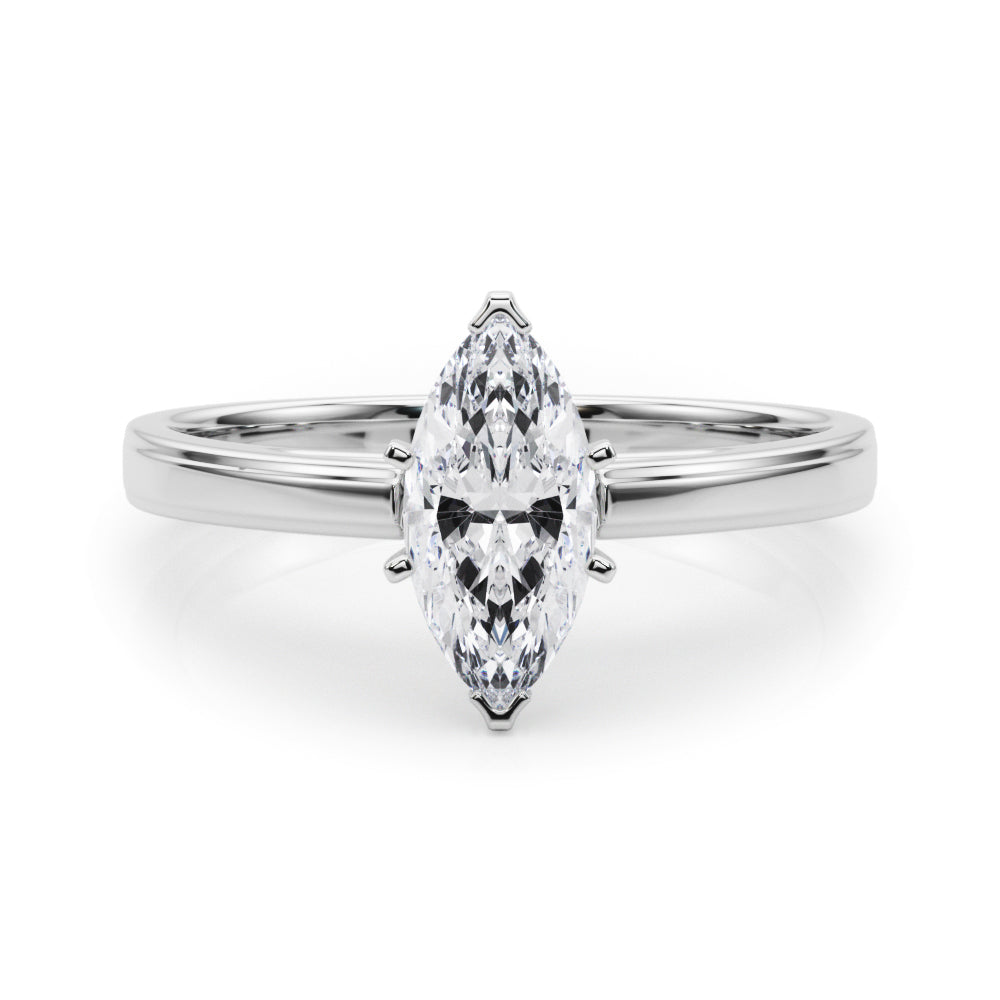 LUMEO Marquise Solitaire Diamond Engagement Ring Set in Platinum 