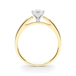 LUMEO Marquise Solitaire Diamond Engagement Ring Side View in 18k Solid Yellow Gold 