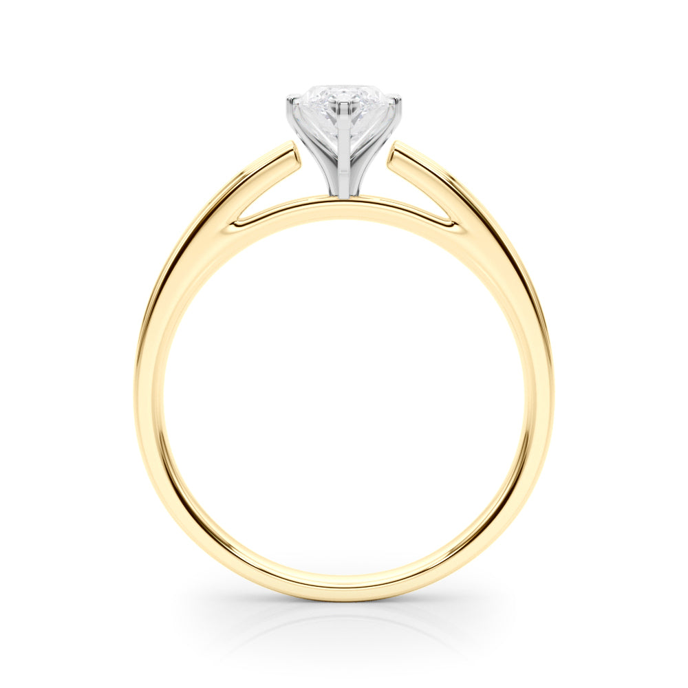 LUMEO Marquise Solitaire Diamond Engagement Ring Side View in 18k Solid Yellow Gold 