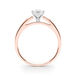LUMEO Marquise Solitaire Diamond Engagement Ring Side View in 18k Solid Rose Gold 