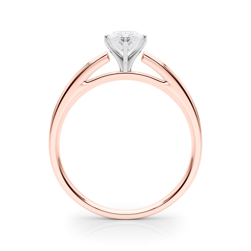 LUMEO Marquise Solitaire Diamond Engagement Ring Side View in 18k Solid Rose Gold 