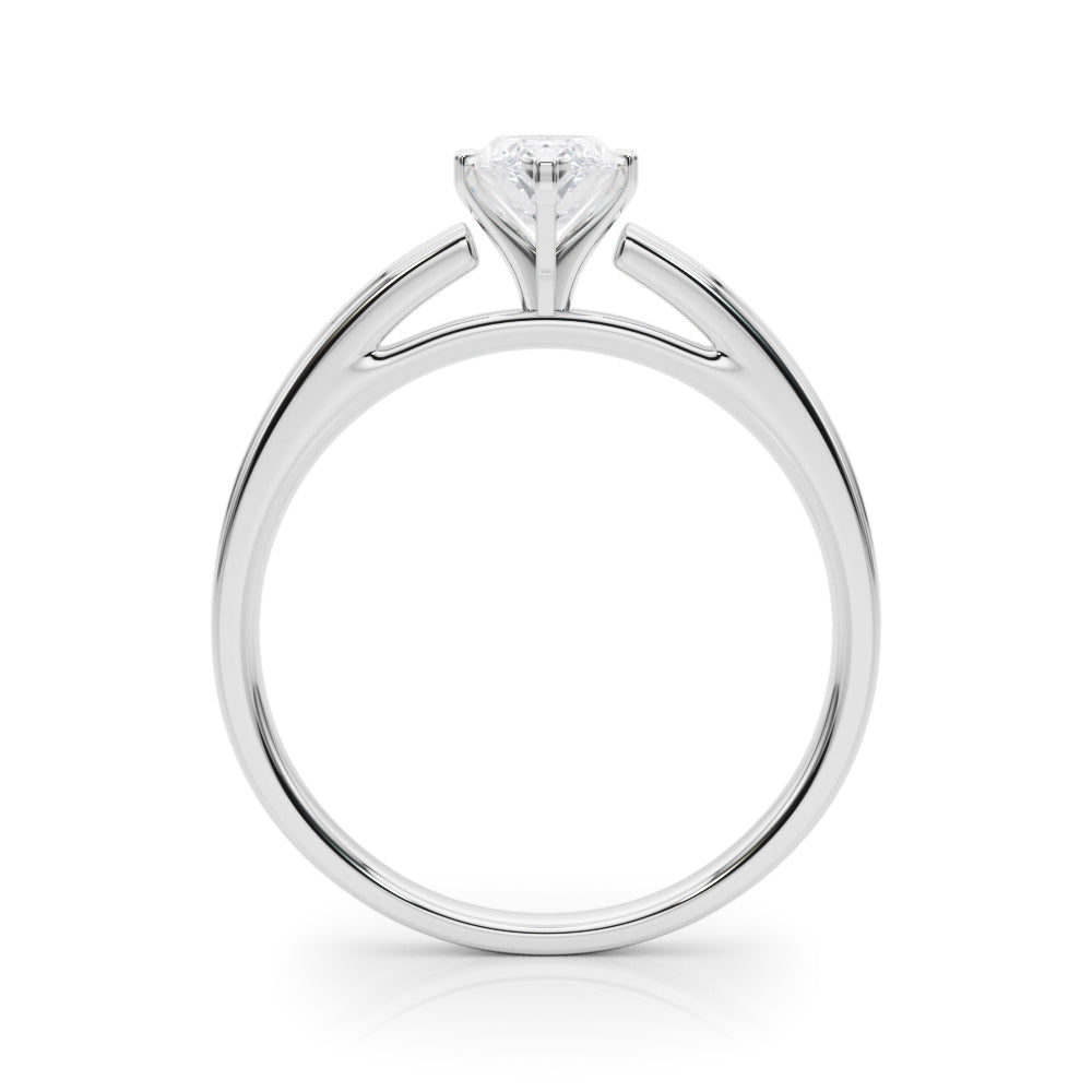 LUMEO Marquise Solitaire Diamond Engagement Ring Side View in Platinum 