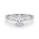 LUMEO Oval Solitaire Diamond Engagement Ring Set in Platinum 
