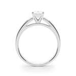 LUMEO Oval Solitaire Diamond Engagement Ring Side View in Platinum 