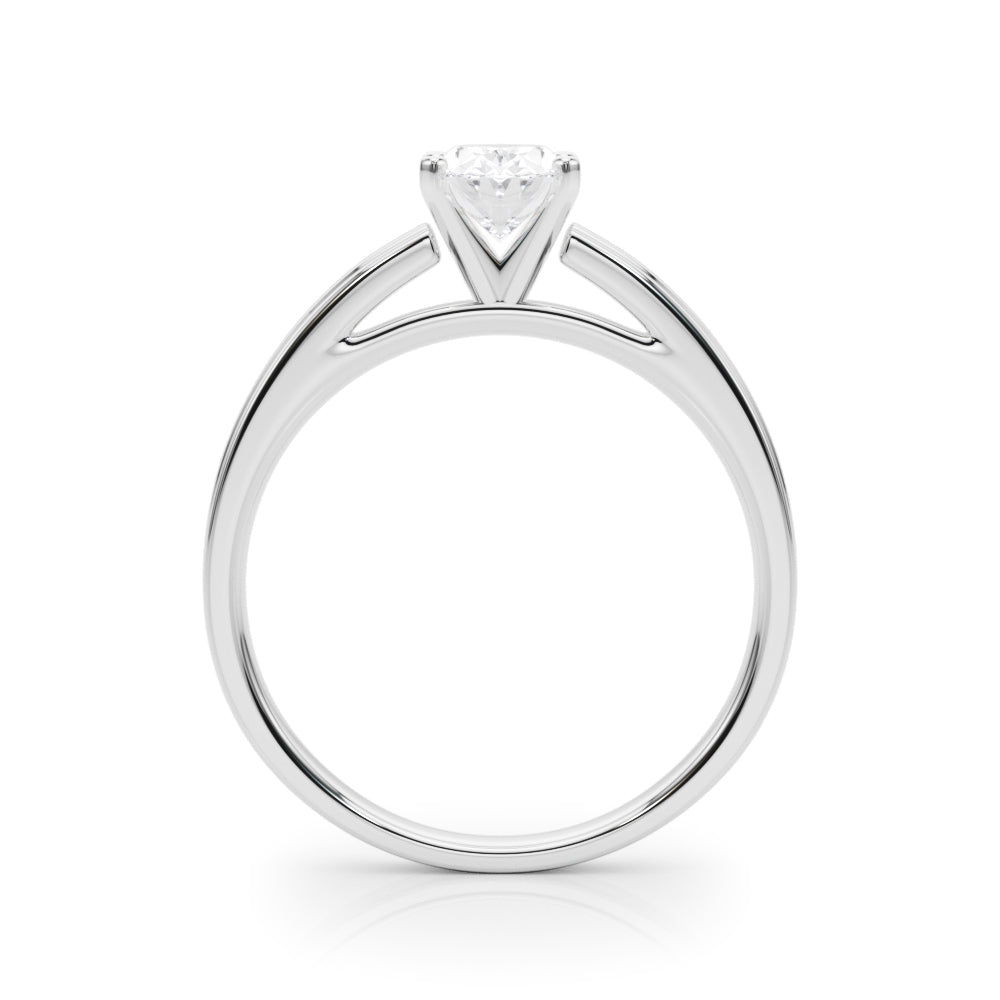 LUMEO Oval Solitaire Diamond Engagement Ring Side View in Platinum 
