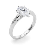 LUMEO Pear Solitaire Diamond Engagement Ring Angle View in Platinum 