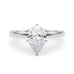 LUMEO Pear Solitaire Diamond Engagement Ring Set in Platinum 