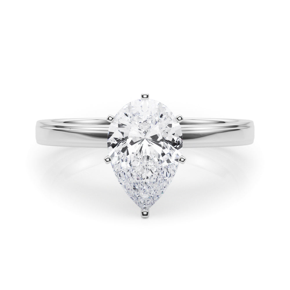 LUMEO Pear Solitaire Diamond Engagement Ring Set in Platinum 