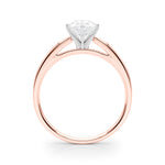 LUMEO Pear Solitaire Diamond Engagement Ring Side View in 18k Solid Rose Gold 