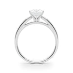 LUMEO Pear Solitaire Diamond Engagement Ring Side View in Platinum 