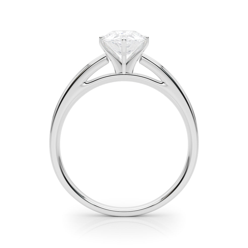 LUMEO Pear Solitaire Diamond Engagement Ring Side View in Platinum 