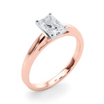 LUMEO Radiant Solitaire Diamond Engagement Ring Angle View in 18k Solid Rose Gold 