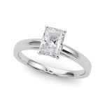 LUMEO Radiant Solitaire Diamond Engagement Ring Front View in Platinum 