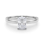 LUMEO Radiant Solitaire Diamond Engagement Ring Set in Platinum 