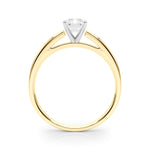LUMEO Radiant Solitaire Diamond Engagement Ring Side View in 18k Solid Yellow Gold 